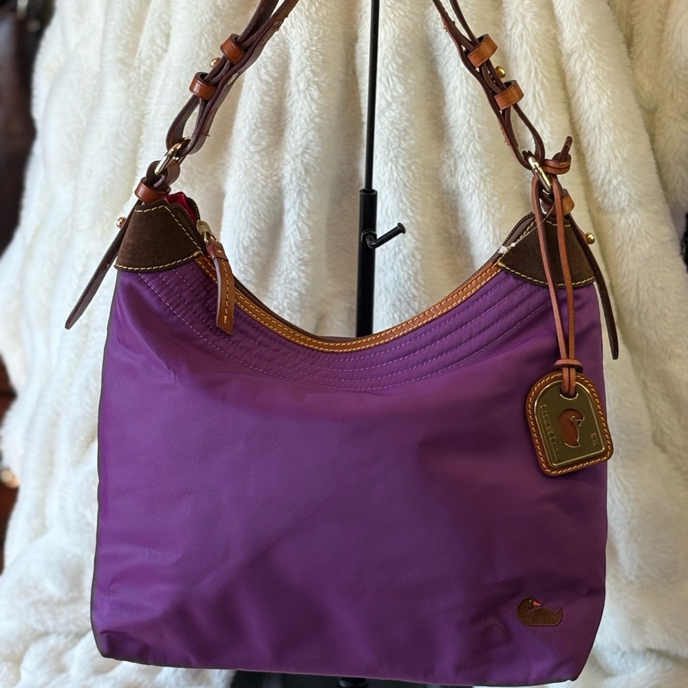 Dooney & Bourke Purple and Brown Shoulder Bag